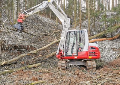 Holztransport in schwierigem Gelände